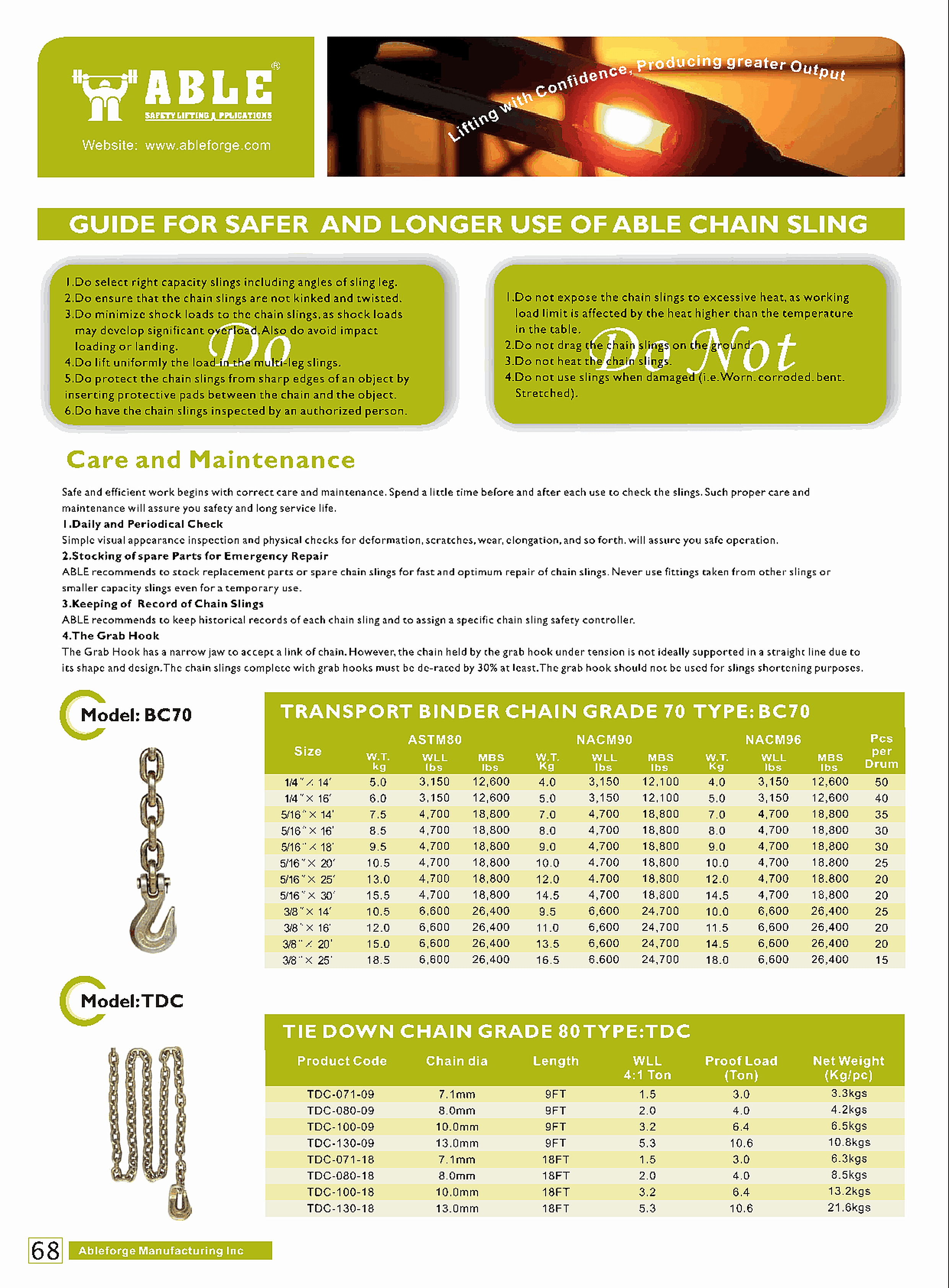 Binder Chain Grade 70 / 80 — catalogue detail 1