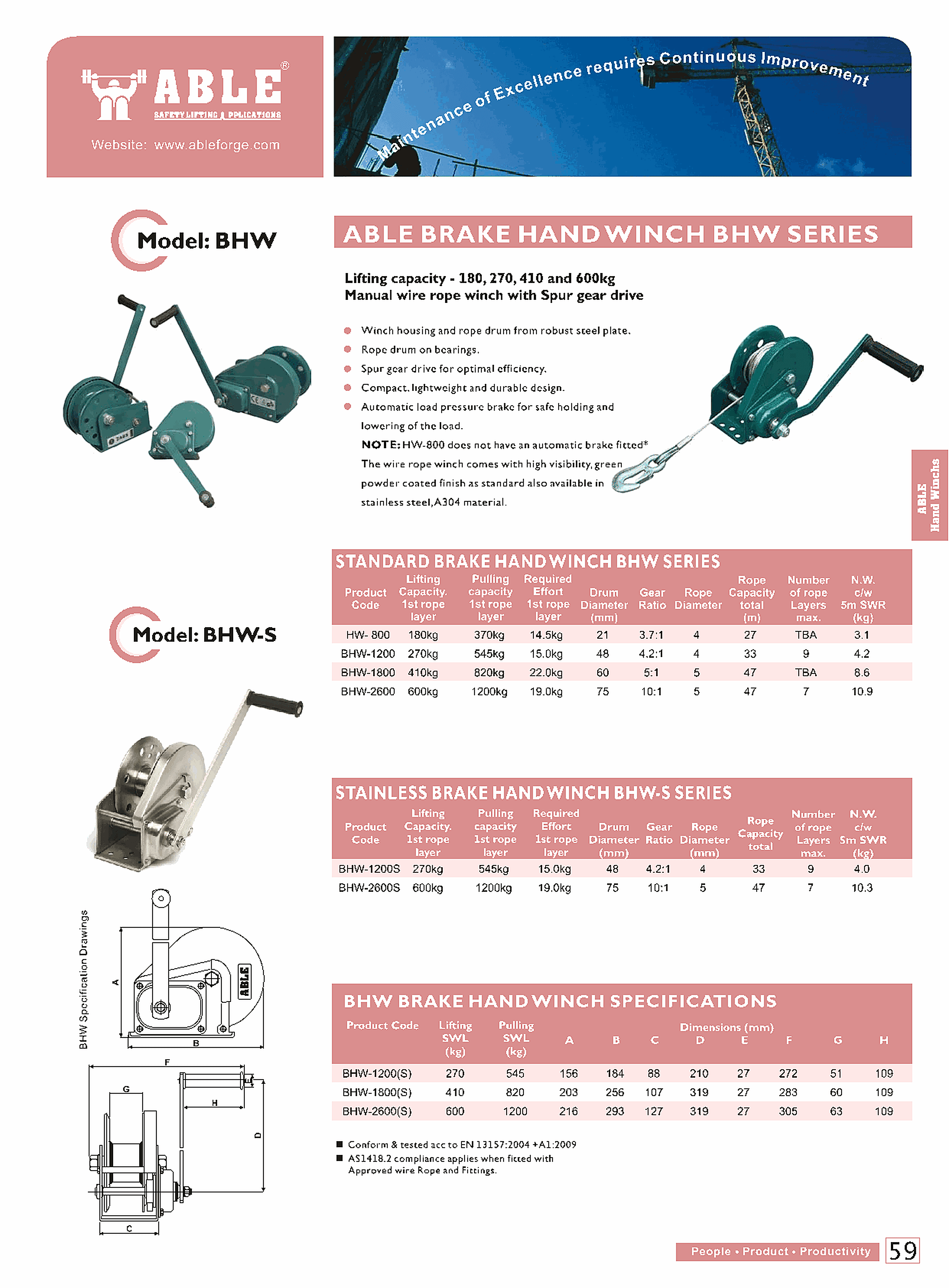 Brake Hand Winch — catalogue detail 1