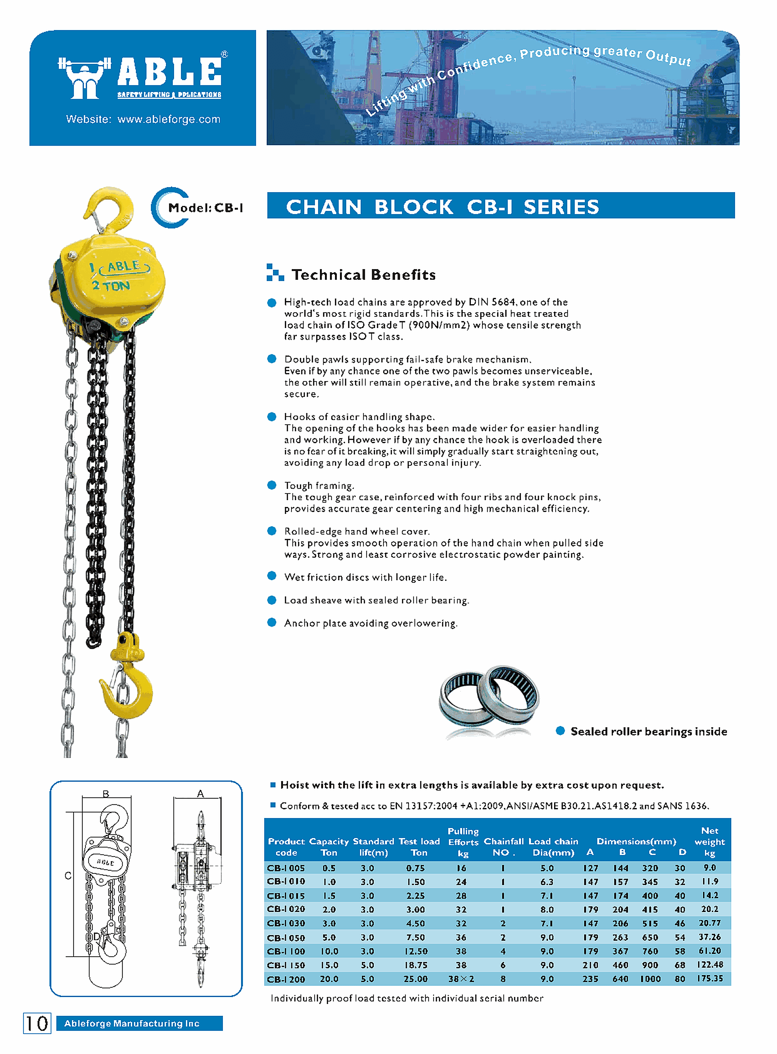 Chain Block CB-I / CB-II Series — catalogue detail 1