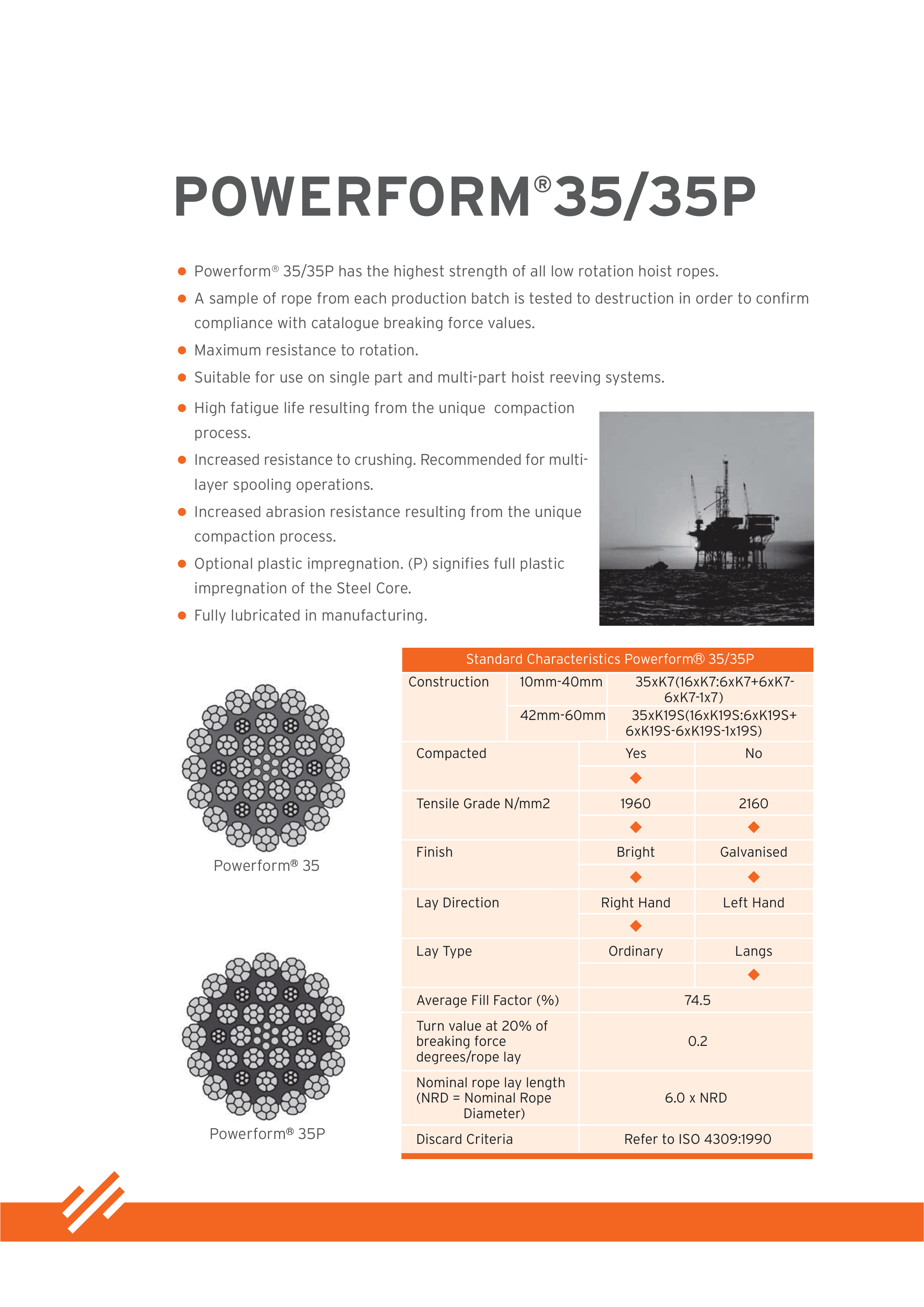 Crane Compacted Non-Rotating Wire Rope — catalogue detail 1