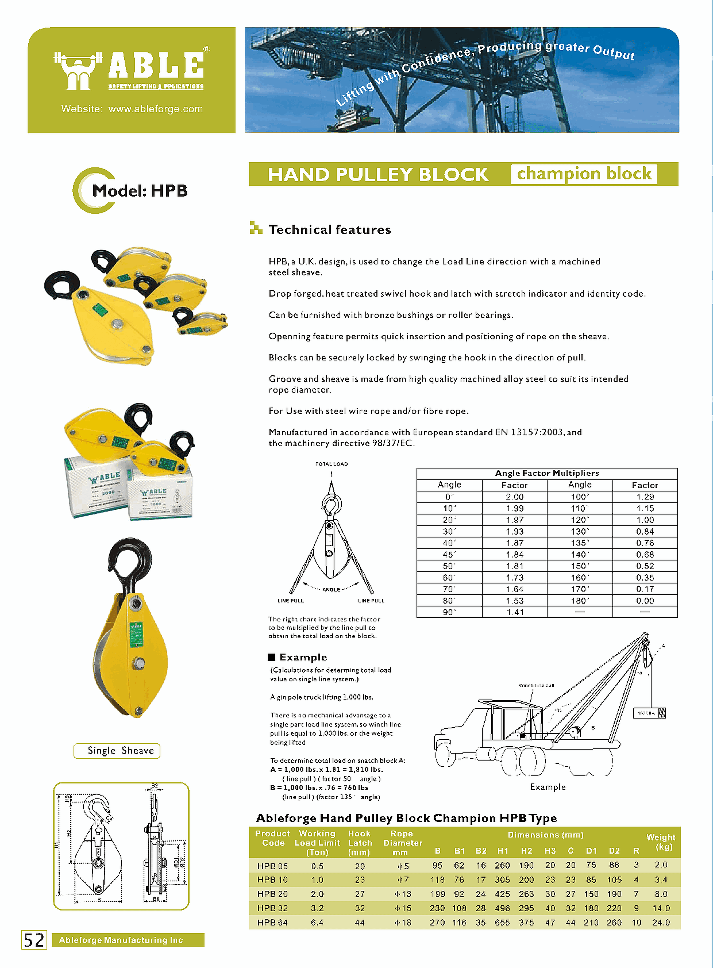 Hand Pulley Block — catalogue detail 1