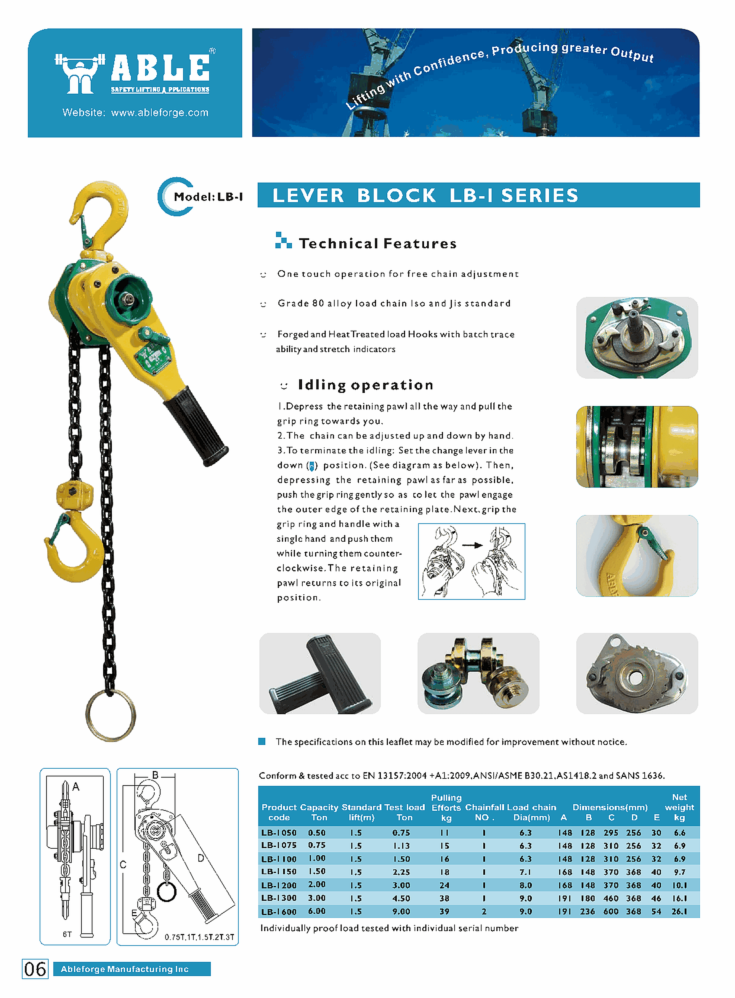 Lever Block LB-I / LB-II Series — catalogue detail 1