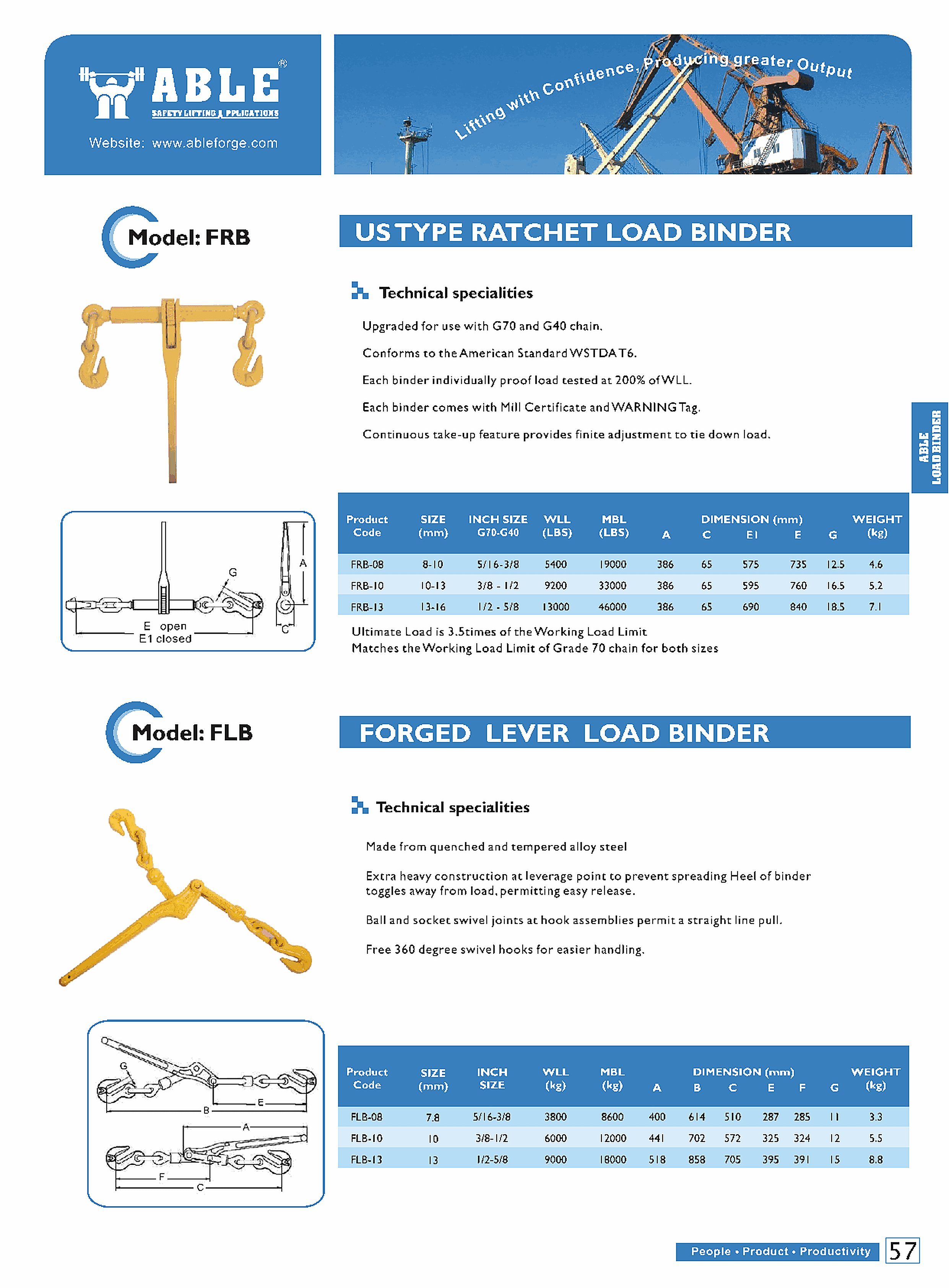 Ratchet / Lever Load Binder — catalogue detail 1