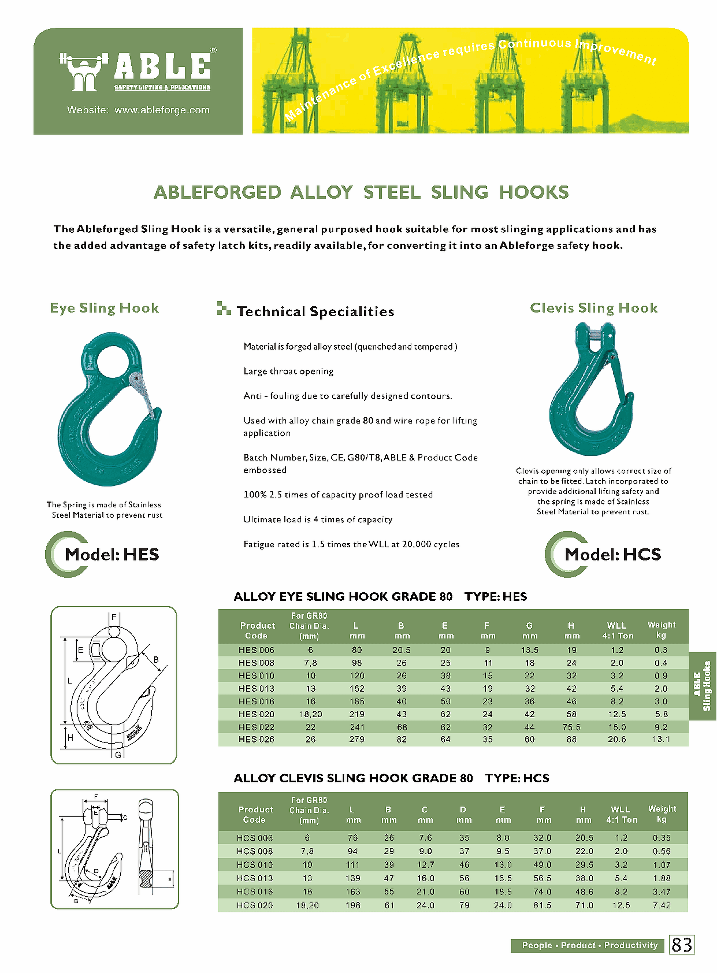 Sling / Safety / Self-Locking Hook — catalogue detail 3