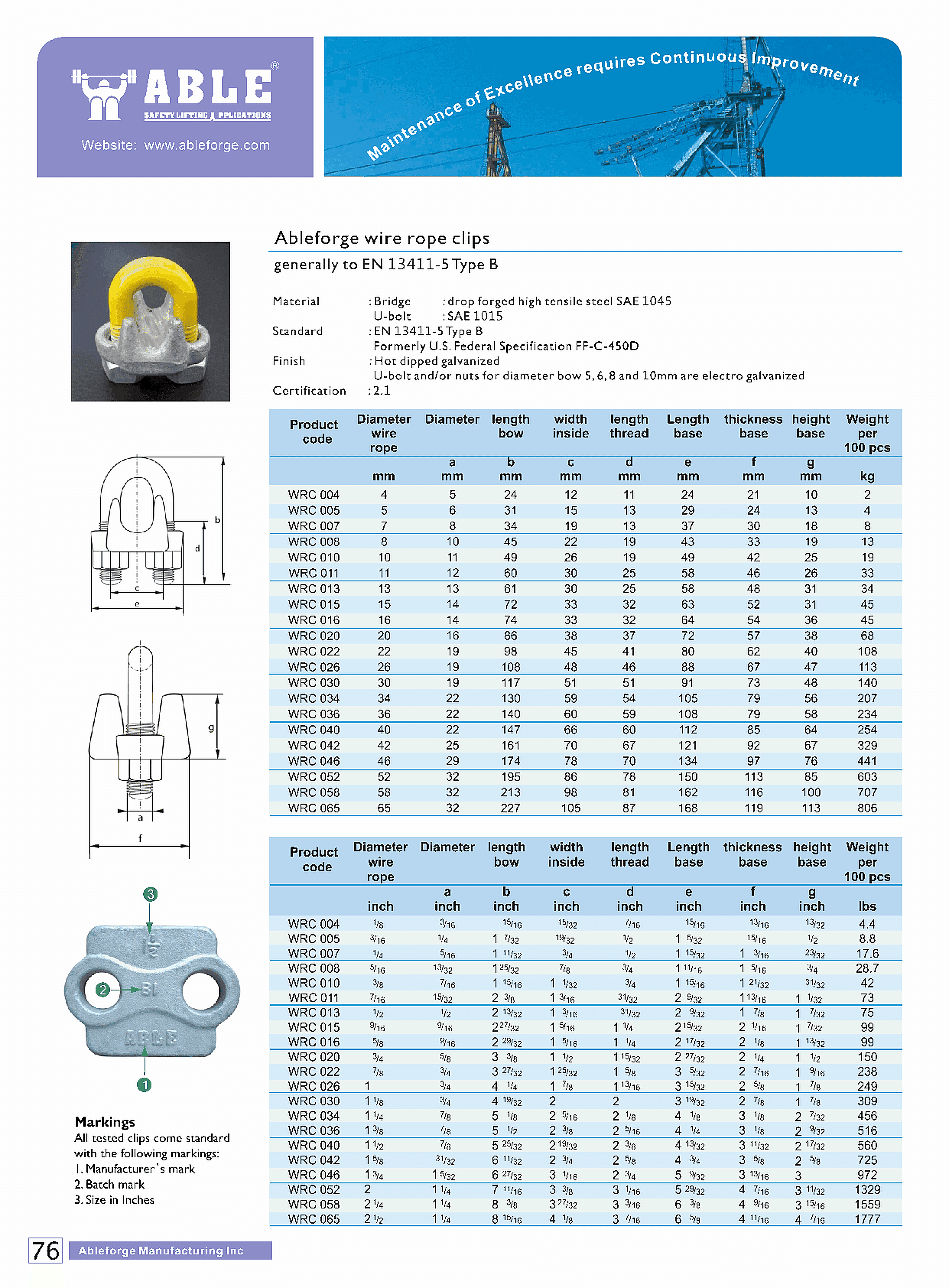 Wire Rope Clip — catalogue detail 2