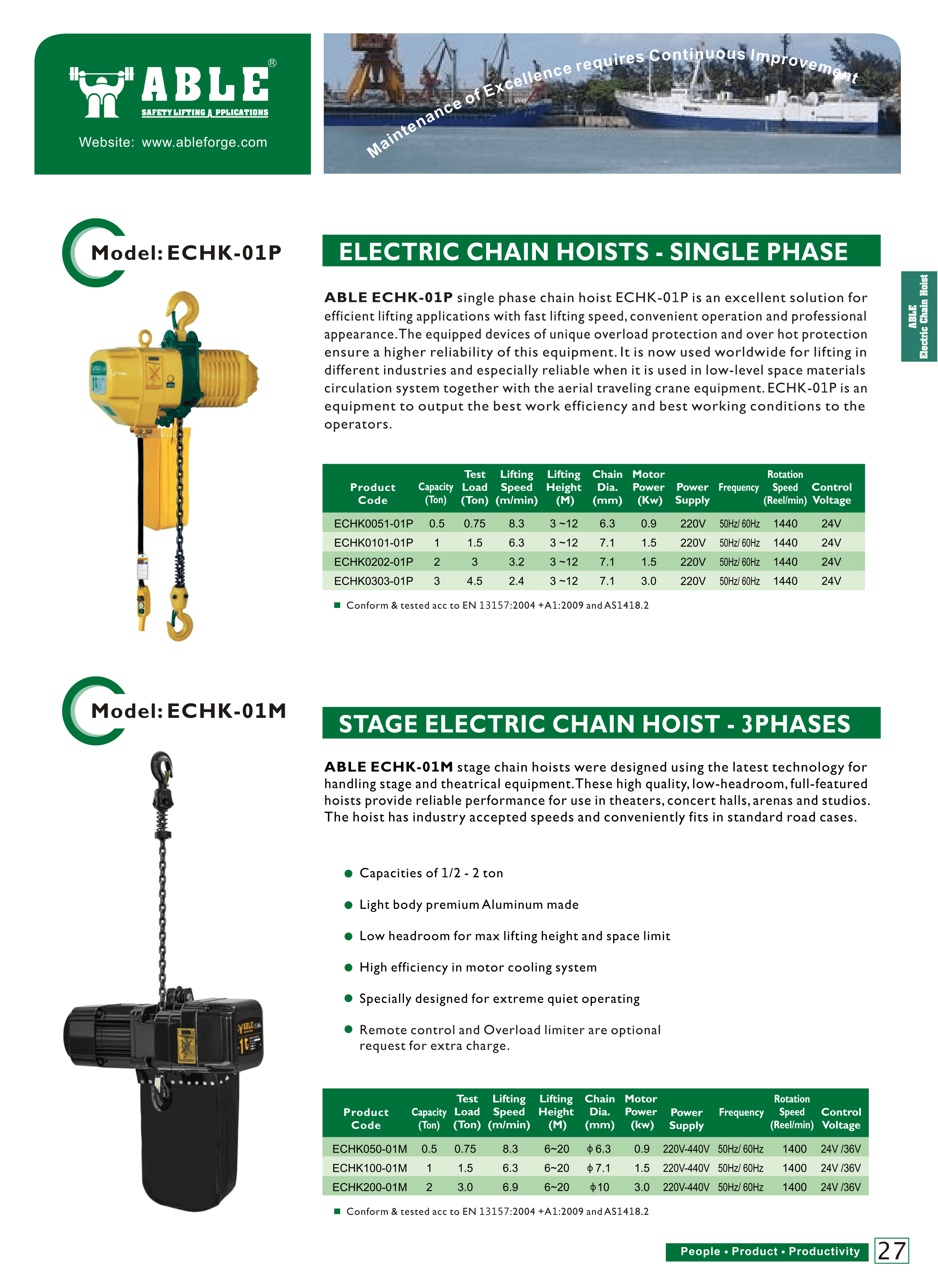 Electric Chain Hoist — catalogue detail 1
