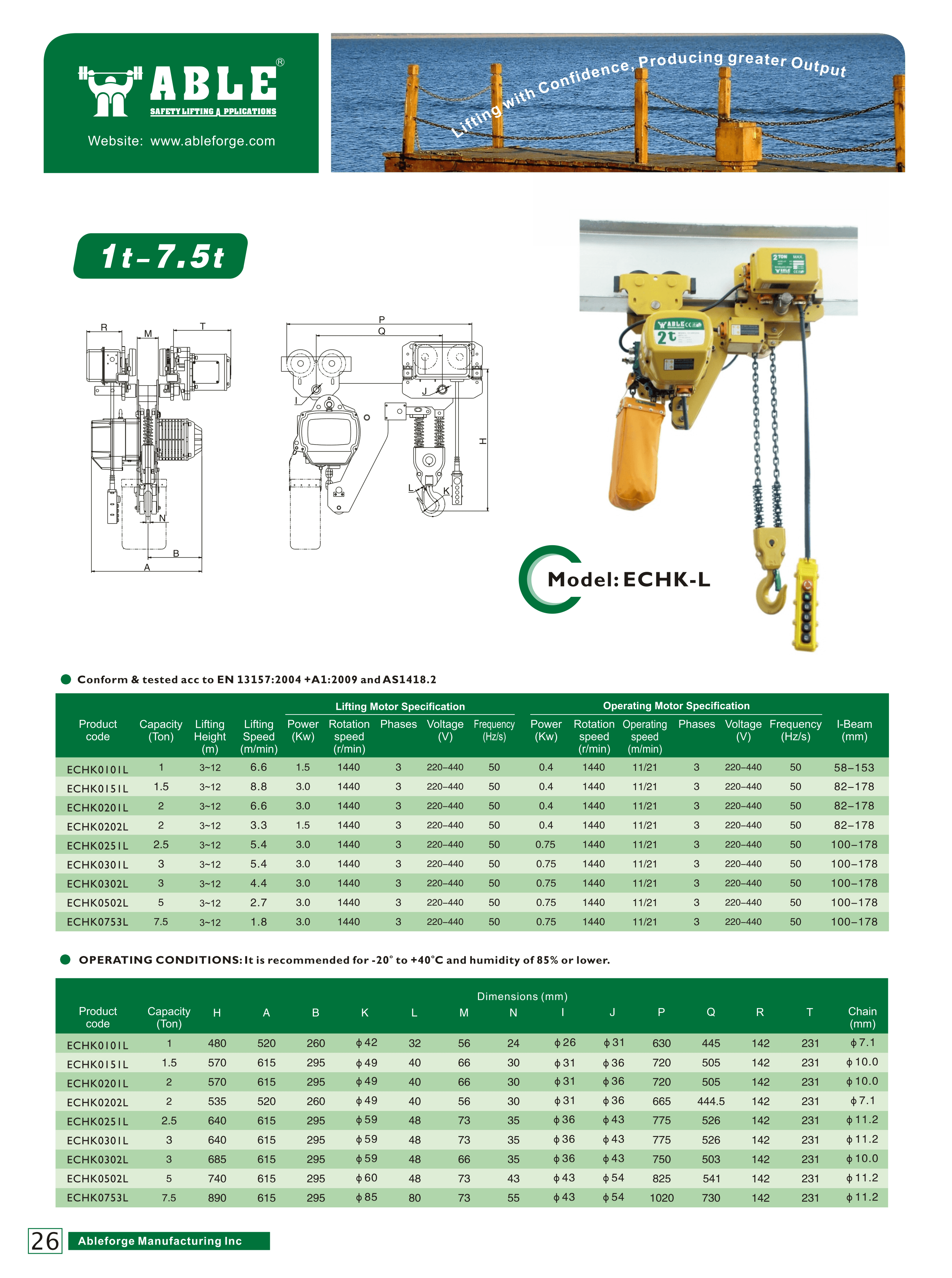 Electric Chain Hoist — catalogue detail 2