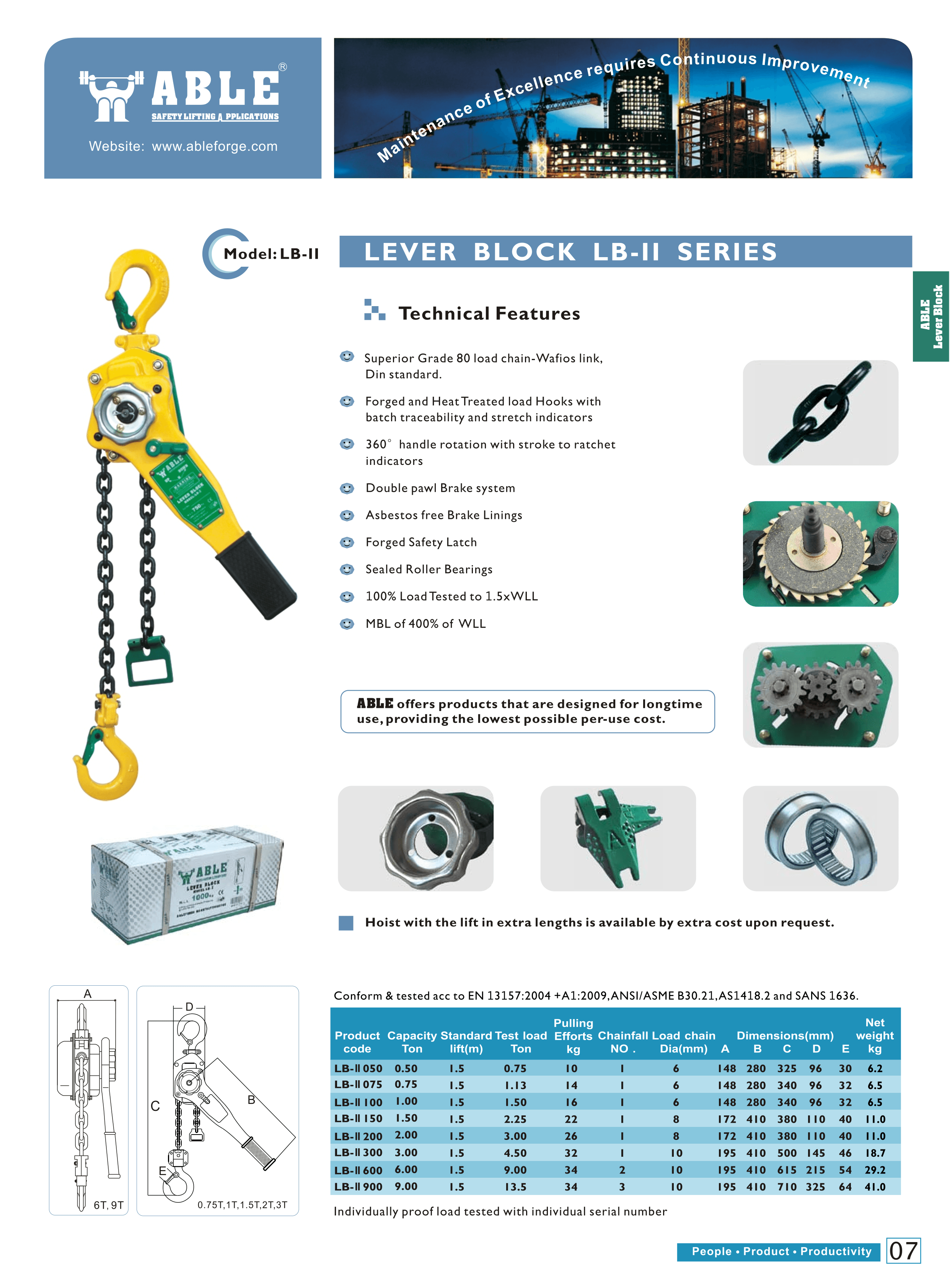 Lever Block LB-I / LB-II Series — catalogue detail 2