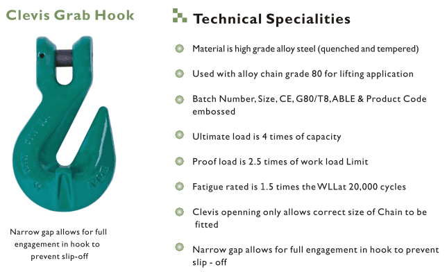 Clevis Grab Hook — catalogue detail 1