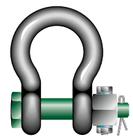 Green Pin Bow Shackle FN